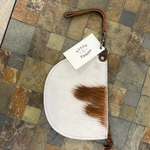 Hawks & Doves hair on hide clutch purse NWT